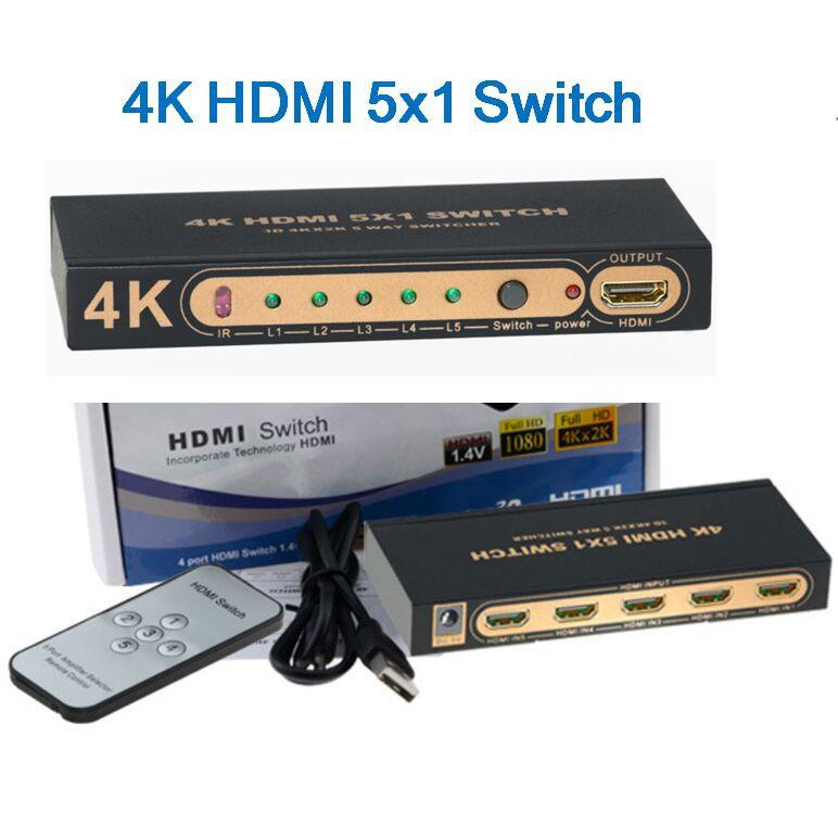 HDMI Switch / Splitter 5 x 1 (5 Input 1 Output) Ultra HD 4K x 2K