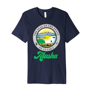 เสื้อยืดผ้าฝ้ายพิมพ์ลายแฟชั่น ใหม่ เสื้อยืดลําลอง แขนสั้น พิมพ์ลาย Alaska State The Last Frontier Alaska Home Gecmjd43No