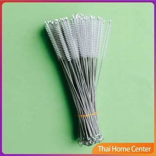 แปรงล้างหลอดดูด จุกนม ขนไนล่อน ไม่ทำให้เป็นรอย สแตนเลส แปรงฟาง Stainless steel soft straw straw brush
