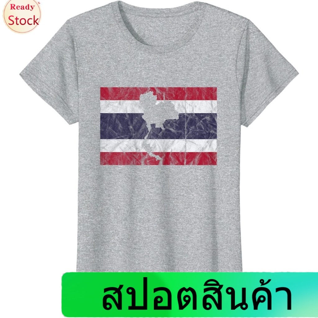 เสื้อยืดยอดนิยม Thailand Flag T-Shirt Thai Flag Map Silhouette Travel Vacation T-Shirt Short sleeve 