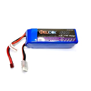 แบตเตอรี่ลิโพ Helicox 4200mah 22.2v 6เซล 40C ปลั้กดีน dean