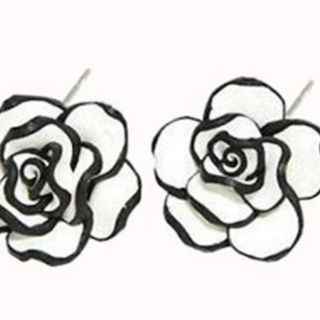 ต่างหูกุหลาบ ซิลิโคน ขนาด 2cm น่ารักๆ พร้อมส่ง