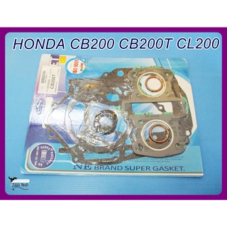 HONDA CB200 CB200T CL200 year 1974-1976 ENGINE GASKET COMPLETE SET (ISO 9001) // ปะเก็นเครื่อง ชุดใหญ่ สินค้าคุณภาพดี