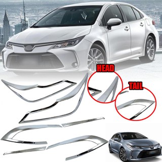 ครอบไฟหน้า + ครอบไฟท้าย รุ่น โตโยต้า โคโรล่า อัลติส TOYOTA COROLLA ALTIS ปี 2019 - 2020 สีโครเมี่ยม