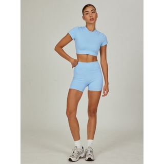 GIA CROP SHORTS BABY BLUE - SET STUDIO