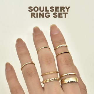 simple ring 7pieces แหวนเซ็ตสีทองมินิมอล 7 วง  เรียบ หรู ดูแพง ใส่ได้กับทุกชุด ได้ครบทุกวงในเซ็ตเดียว