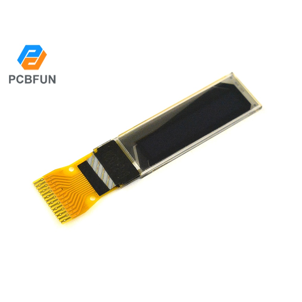 Pcbfun โมดูลหน้าจอ OLED LCD 3.3V 0.69 นิ้ว ความละเอียด 14PIN 96*16 SSD1306 SPI/IIC (สีขาว)