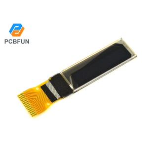 Pcbfun โมดูลหน้าจอ OLED LCD 3.3V 0.69 นิ้ว ความละเอียด 14PIN 96*16 SSD1306 SPI/IIC (สีขาว)