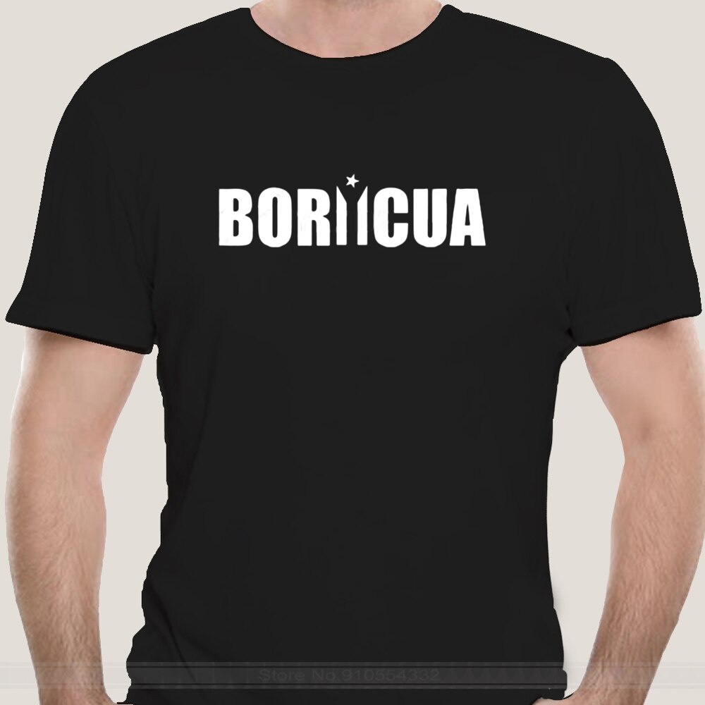 Casual Tee Boricua Puerto Rico Black Puerto Mens T เสื้อแฟชั่นขนาดใหญ่
