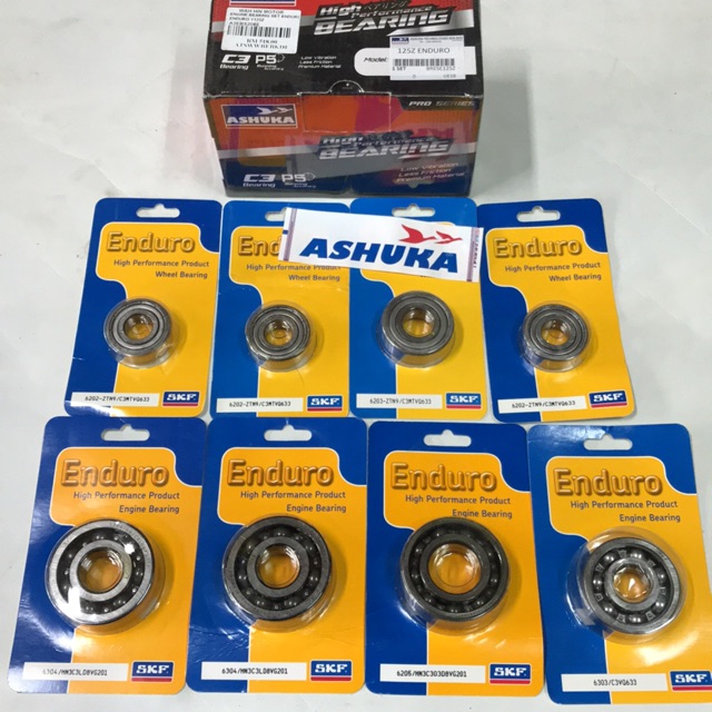 SKF ENDURO แบริ่งเครื่องยนต์ครบชุด C3 Y125 Y125ZR ASUKA YAMAHA ENJIN ENGINE TN9 เครื่องยนต์