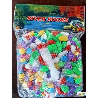 หินตกแต่งตู้ปลา RIVER ROCKS คละสี/สีขาว