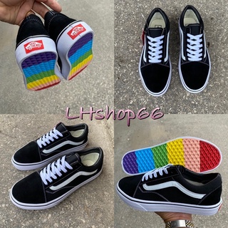 🌈Vans Old Skool Rainbow Sole Low Top Skate Pride Shoes🌈สินค้าพร้อมกลอ่ง