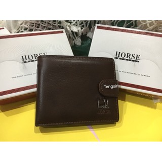 กระเป๋าสตางค์ Horse Imperial แบบมีกระดุมปิด หนังวัวแท้