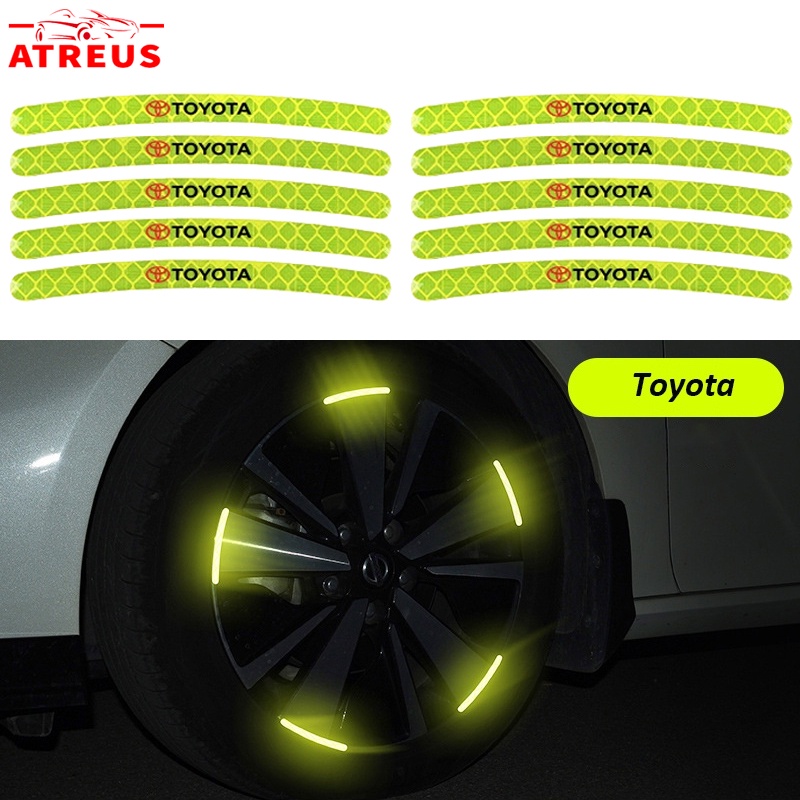 สติกเกอร์เตือนสะท้อนแสง ที่แข็งแกร่ง สําหรับติดยางรถยนต์ Toyota Avanza Rush Kijiang Innova Calya Razie Yaris Wish Corolla Cross 20 ชิ้น