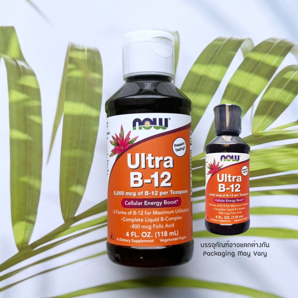 (Now Foods®) Ultra B-12, 5,000 mcg Liquid 118 ml อัลตร้าวิตามินบี 12 ชนิดน้ำ บี12 B12