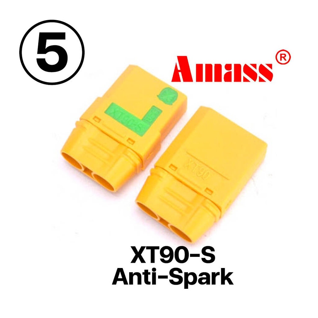 Amass XT90-S หัวต่อ คอนเน็คเตอร์ ปลั๊ก Amass XT90S XT90-S anti-spark ทนกระแสต่อเนื่อง 90A ปลั๊ก