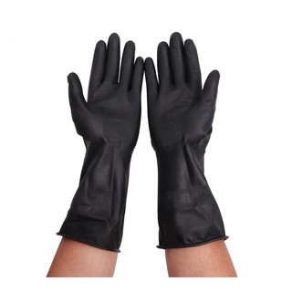 MASTER GLOVE (มาสเตอร์โกลฟ) KRATING ถุงมือยางธรรมชาติ สีดำ ใหญ่ L(M411-3015)