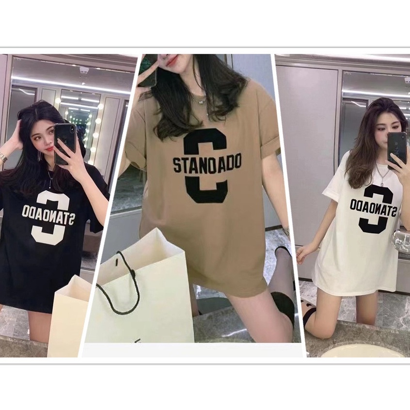 fashiongirl1688 เสื้อยืดแขนสั้น ลายสกรีนตัวอักษร หญิงสไตล์เกาหลีหลวม แฟชั่น น่ารัก พร้อมส่ง