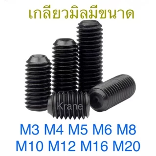สกรูตัวหนอน ดำ เหล็กแข็ง M6