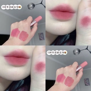 M075 2 In 1 ลิปสติกลิปกลอสเนื้อMatte ติดนานกันน้ำ 12สี