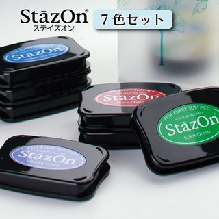 แท่นประทับหมึกกันน้ำ Stazon  ขนาดแป้น 76x48 มม.  มี 14 สี