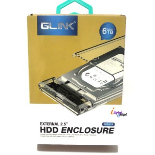 GLINK GHD-014 USB External2.5" HDD Enclosure กล่องใสสำหรับใส่Harddisk 2.5"