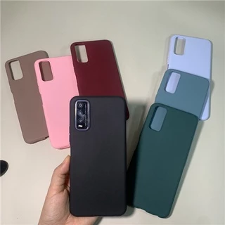 Vivo Y20 Y12S Y2Oi V20 SE V17 เคส TPU นิ่ม ผิวด้าน บาง สีลูกกวาด