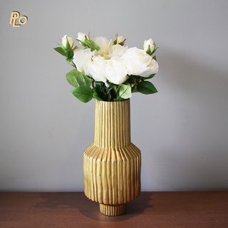 Philos,Vase Tube Brass Big : PF4-VA1902 | แจกันใส่ดอกไม้ทรงสูงสีทองขนาดใหญ่ สำหรับตกแต่งบ้าน