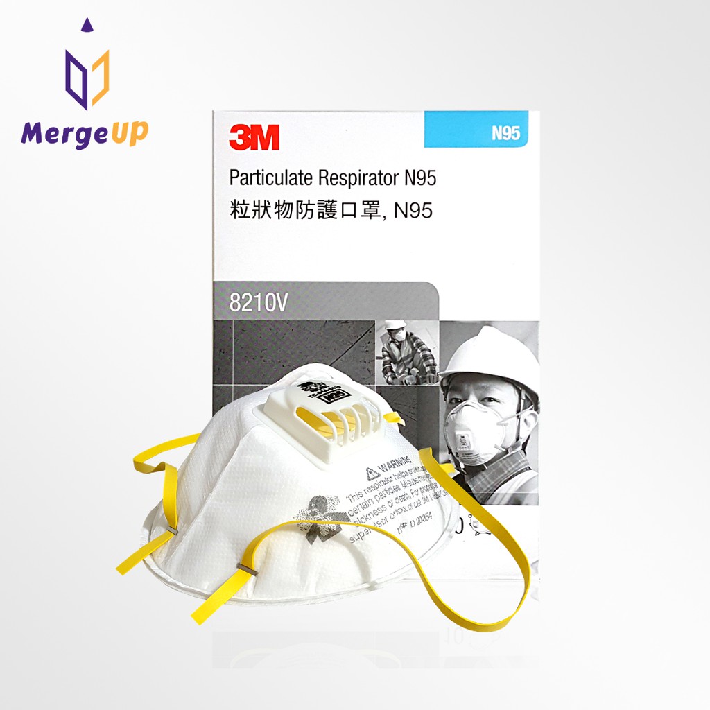 [กล่อง 10 ชิ้น] หน้ากาก N95 ของแท้ 100% หน้ากากอนามัย 3เอ็ม 3M No.8210V ป้องกันฝุ่นละออง ป้องกัน PM 2.5 กันฝุ่น