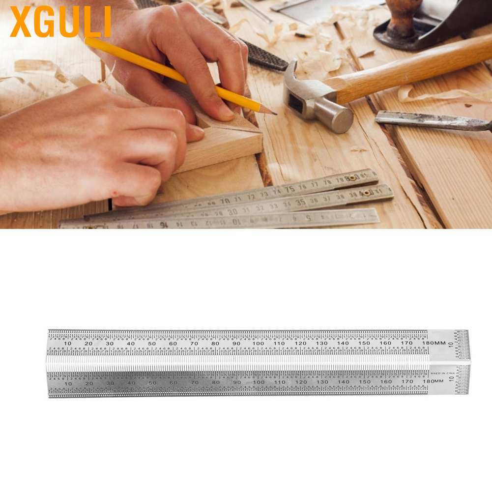 Xguli Stainless Steel Line Ruler 7inch Portable Precison Metal for ...
