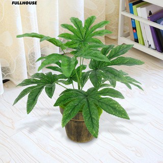 ‼ ใบ 9 ใบ / 1Pc พืชสีเขียว Fatsia Leaf Simulation การตกแต่งบ้านบอนไซ