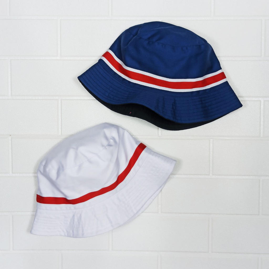 Putih Bucket Hat List England England Plain Navy Blue White Bucket Hat Buckethat