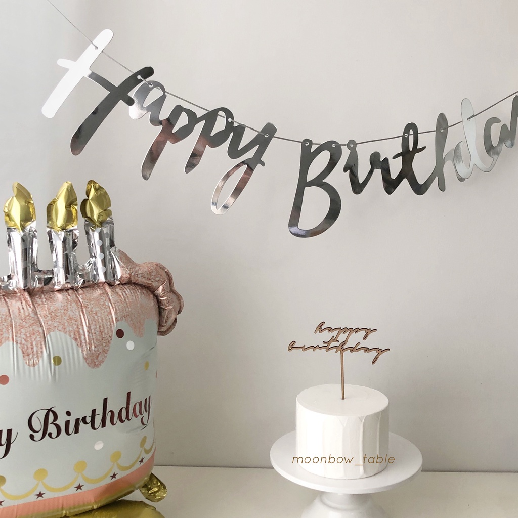꒰ พร้อมส่ง ꒱ ป้ายแขวนวันเกิด ป้ายวันเกิด ปาร์ตี้วันเกิด ป้ายตกแต่งวันเกิด มินิมอล ป้าย happy birthday 〰️💫 - รูปที่ 2