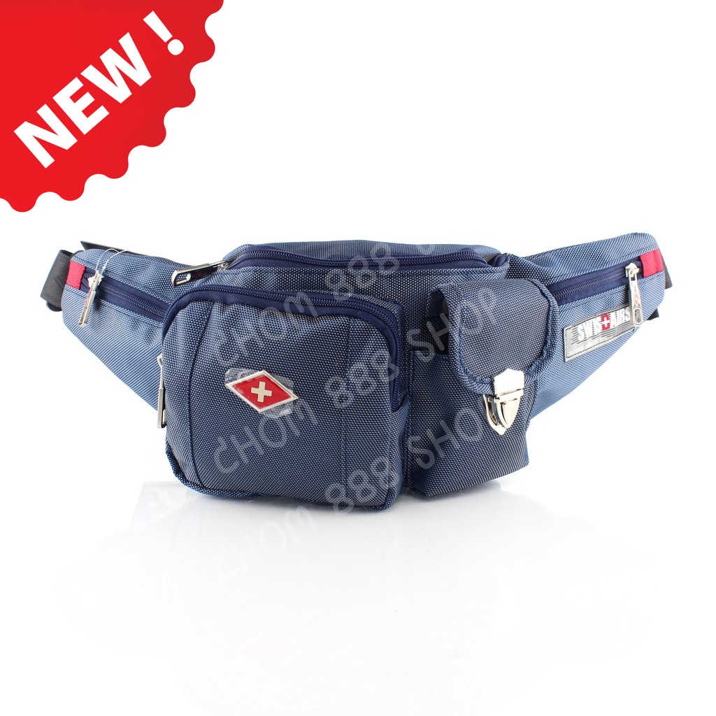 Chom888shop SwissAirsกระเป๋าคาดเอว/คาดอกรุ่นKS-511/NavyBlueของแท้ 100% (Warranty leafletถูกต้องตามกฎ