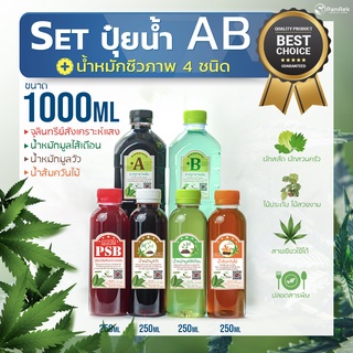 SET AB สุดคุ้ม ธาตุอาหารพืช AB 1,000ml + น้ำหมักชีวภาพ 4 ชนิด เร่งการเจริญเติบโตและป้องกันศัตรูพืช 250ml ผัก ต้นไม้ ปุ๋ย