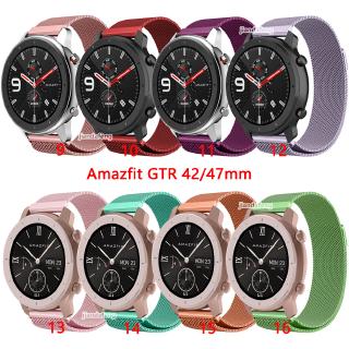 สายนาฬิกาข้อมือสแตนเลส Milan สําหรับ Huami Amazfit GTR 42 47 มม.