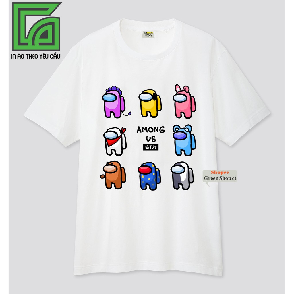 เสื้อยืด Among Us BT21 ผ้าคอตตอนไทย 4-Way S122 - เสื้อเท่มาก