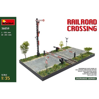 MiniArt 1/35 MI36059 Railroad Crossing (Scale Model) Building and Accessories ถนนและทางข้าม