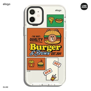 elago l LINE FRIENDS Burger Time iPhone 11 6.1" Case (elago x LINE ลิขสิทธิ์แท้) สินค้าพร้อมส่ง