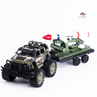 ProudNada Toys ของเล่นเด็กรถจิ๊ปทหารพ่วงจรวดฝาครอบ FORCE POWER HIGH TRUCK SPEED KING NO.SM-860