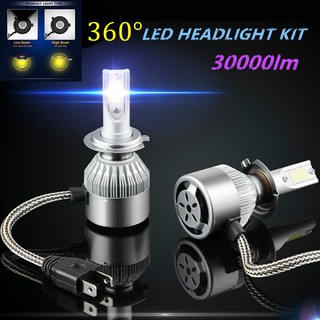 หลอดไฟหน้ารถยนต์ 30000 LM LED 2 ชิ้น / ชุด