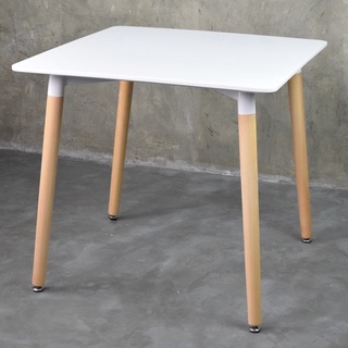 [NEW] โต๊ะทำงาน สีขาว 80*80 cm. #T-618C / 120*80 cm.ขาเหล็กลายไม้ #T-618D
