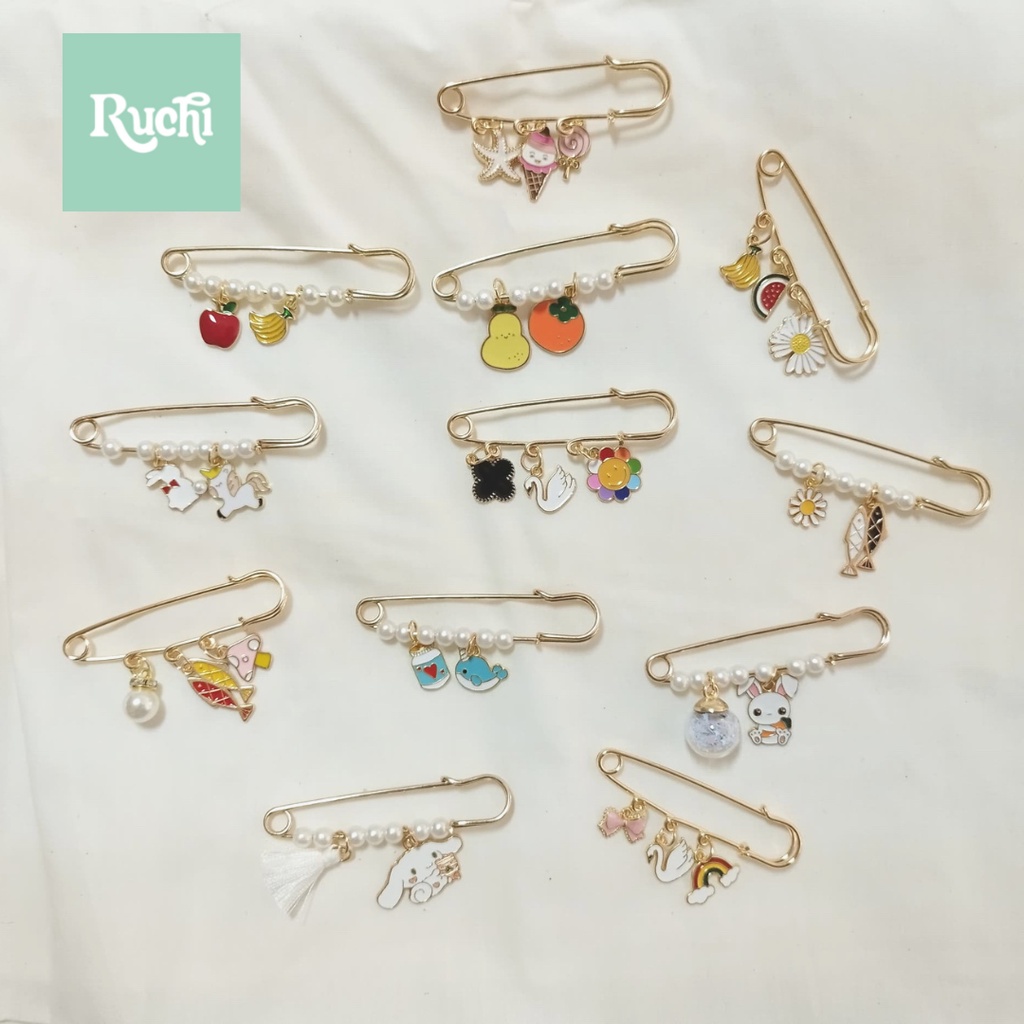RUCHI 🧷เข็มกลัดคนท้อง เข็มกลัด น่ารัก หลายลาย คิ้วท์  Rosegold พร้อมส่ง