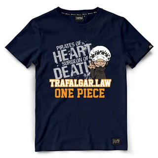 เสื้อยืดอินเทรนด์ผู้ชายอินเทรนด์ผู้หญิงเสื้อยืดวันพีช One Piece LAW-1094-NVS-3XL