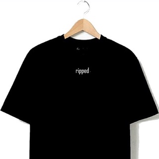 เสื้อยืดสีขาวผู้ชาย - เสื้อยืดลายRIPPEDลายunisexผ้าฝ้าย100%