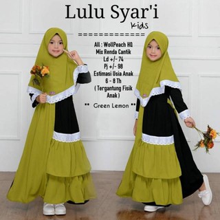 Lulu SET โมเดลเสื้อผ้าเด็กมุสลิม Shari KIDS BO Gamis Shari 2020 สําหรับเด็ก 6-8 ปี