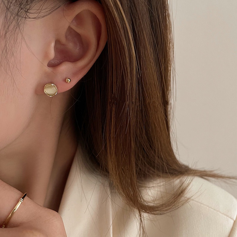 We Flower 6PCs Vintage 14K Gold Geometric Opal Stud Earrings Set for Women Girls #3