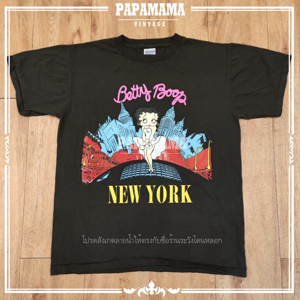 [ BETTY BOOP ] NEW YORK  เสื้อการ์ตูน เบตตี้บูป นิวยอร์ค เสื้อวินเทจ papamama vintage shirt