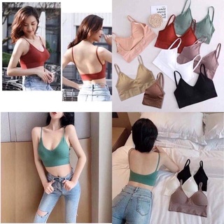 สปอร์ตบรา เว้าหลัง สายเดี่ยว  ผ้าร่อง ใส่สบาย 7 สี ฮิตมากกก