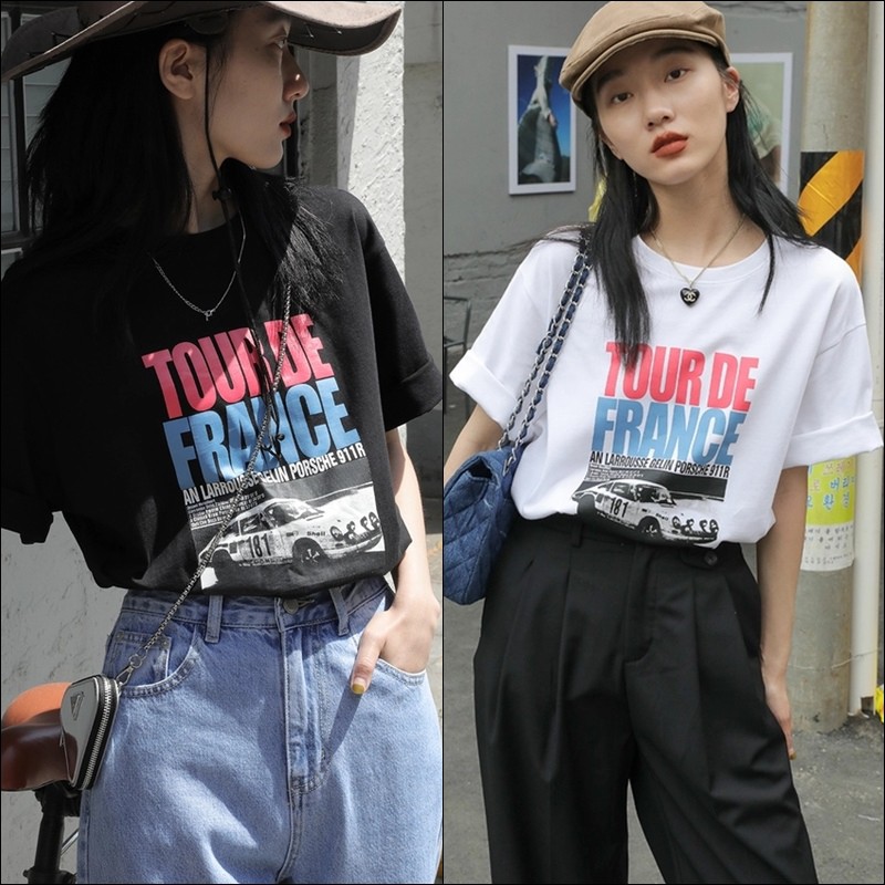 POOHPAND เสื้อยืด Oversize เสื้อแฟชั่น สไตล์เกาหลี โอเวอร์ไซส์ แนวสตรีท วินเทจ สวมใส่สบาย #2032